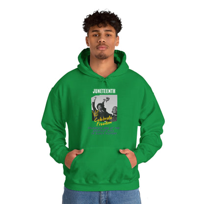 Juneteenth, Celebrate Freedom, white text, Hoodie