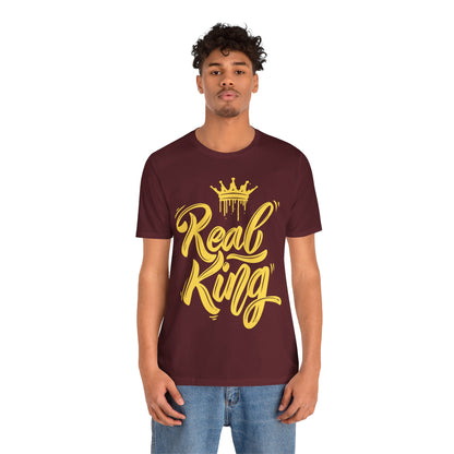 Real King, gold text, T-Shirt