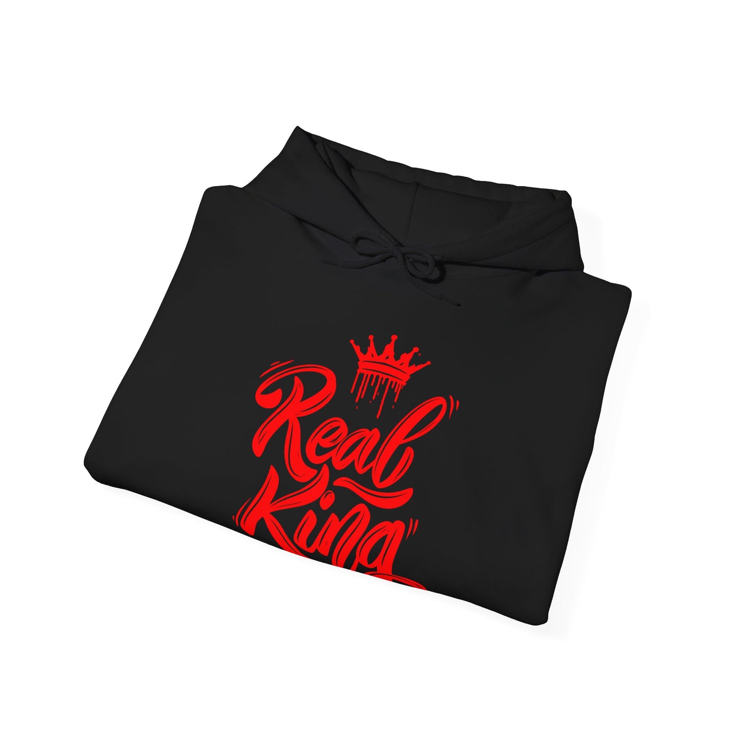 Real King, red text, Hoodie