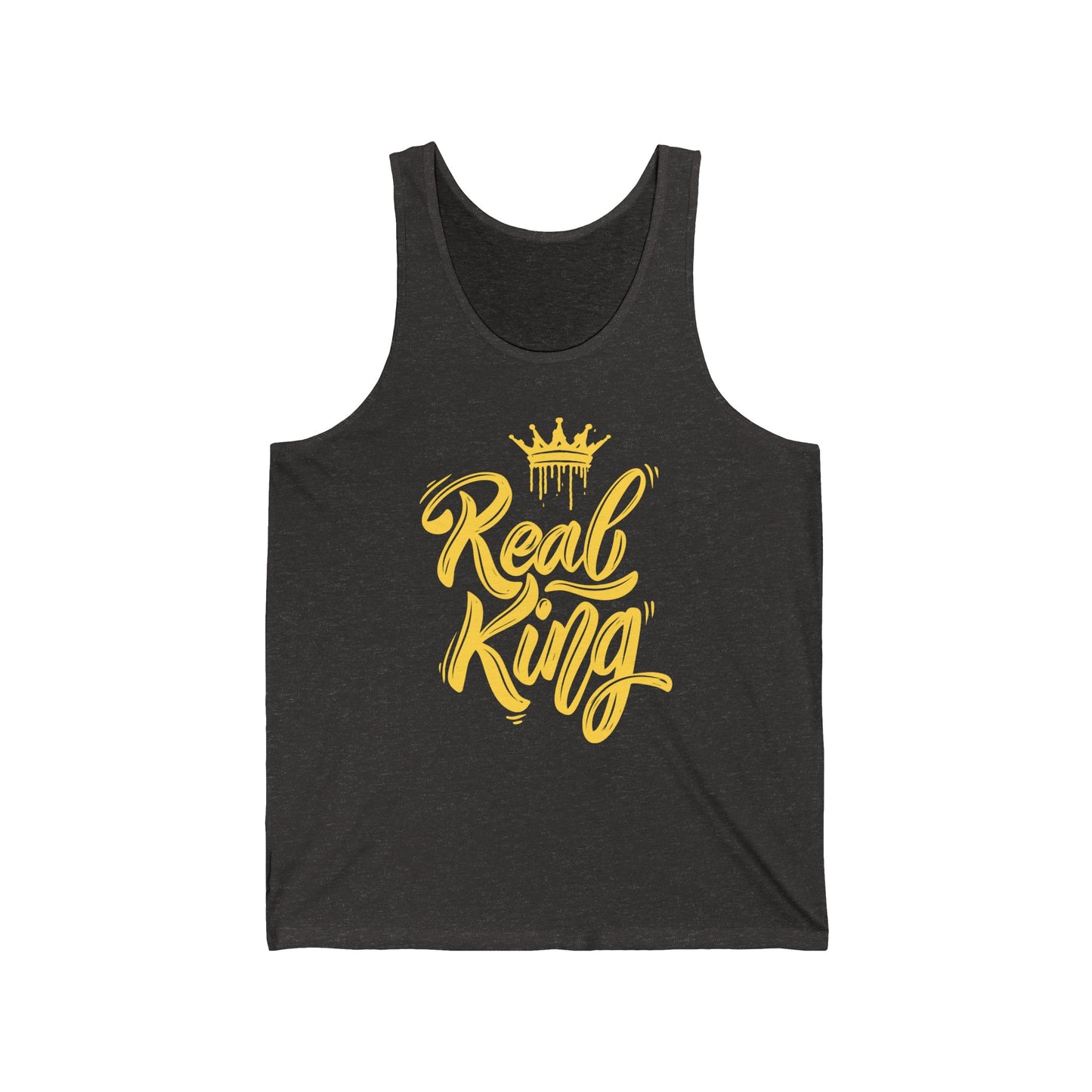 Real King, gold text, Tank Top