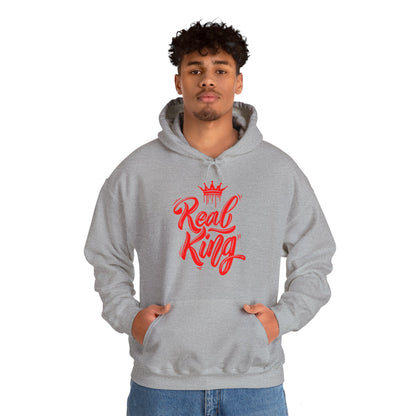 Real King, red text, Hoodie