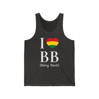 I Heart Being Black, white text, Tank Top