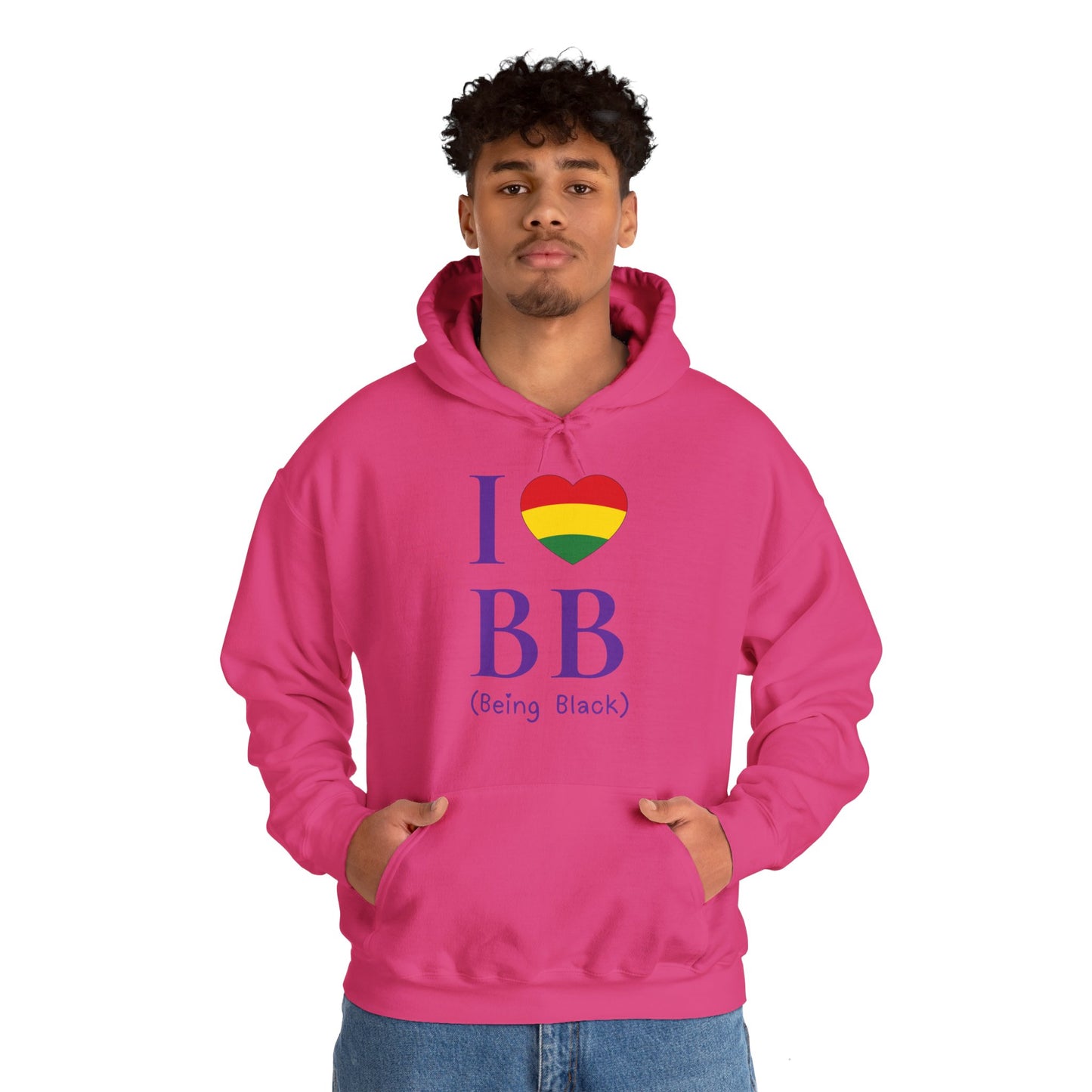 I Heart Being Black, purple text, Hoodie