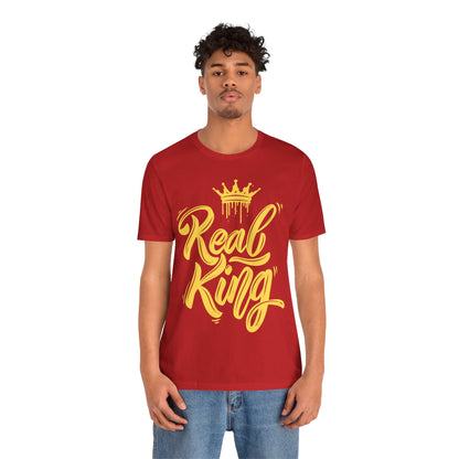 Real King, gold text, T-Shirt