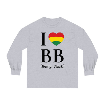 I Heart Being Black, black text, Long Sleeve T-Shirt