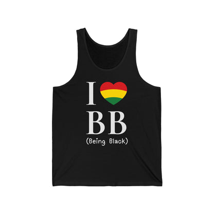 I Heart Being Black, white text, Tank Top