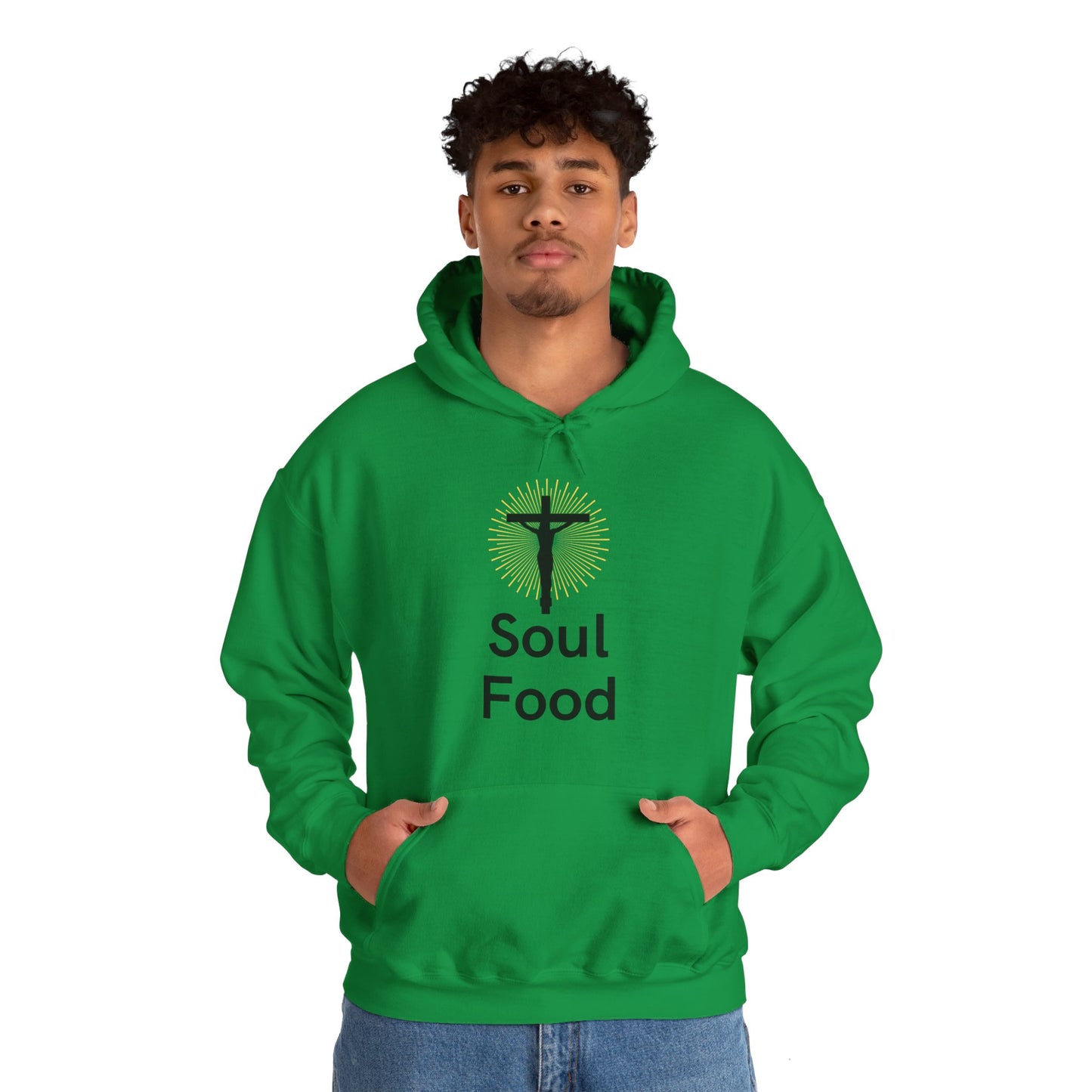 Soul Food, Jesus, black text, Hoodie