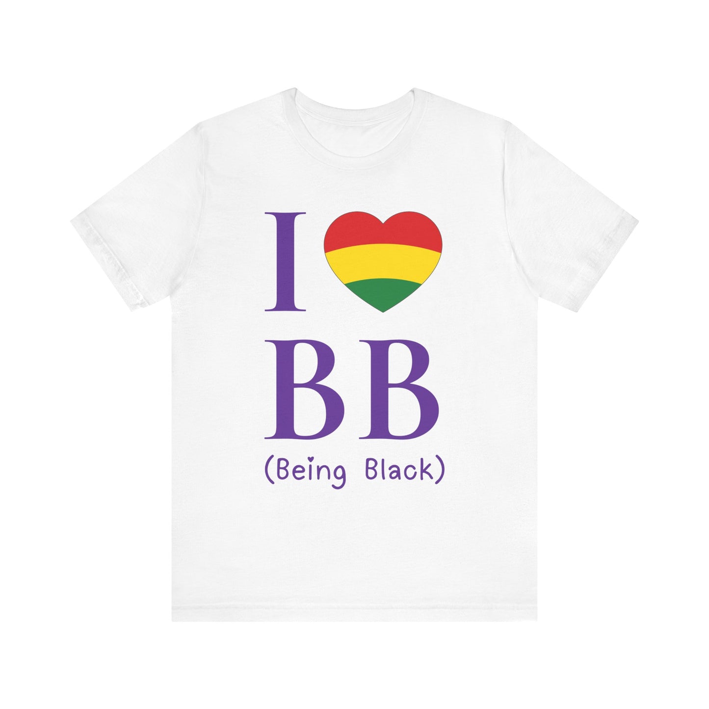 I Heart Being Black, purple text, T-Shirt