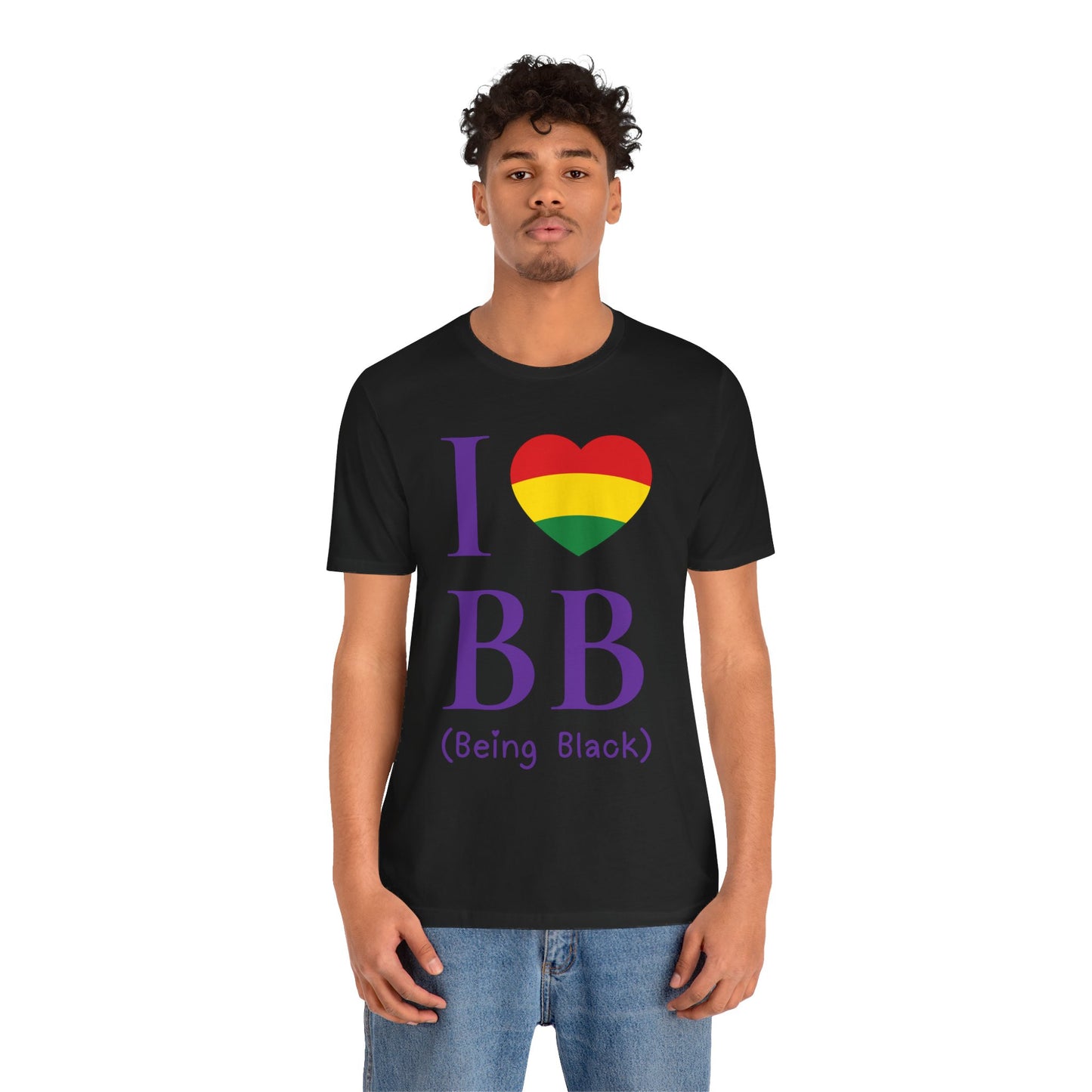 I Heart Being Black, purple text, T-Shirt