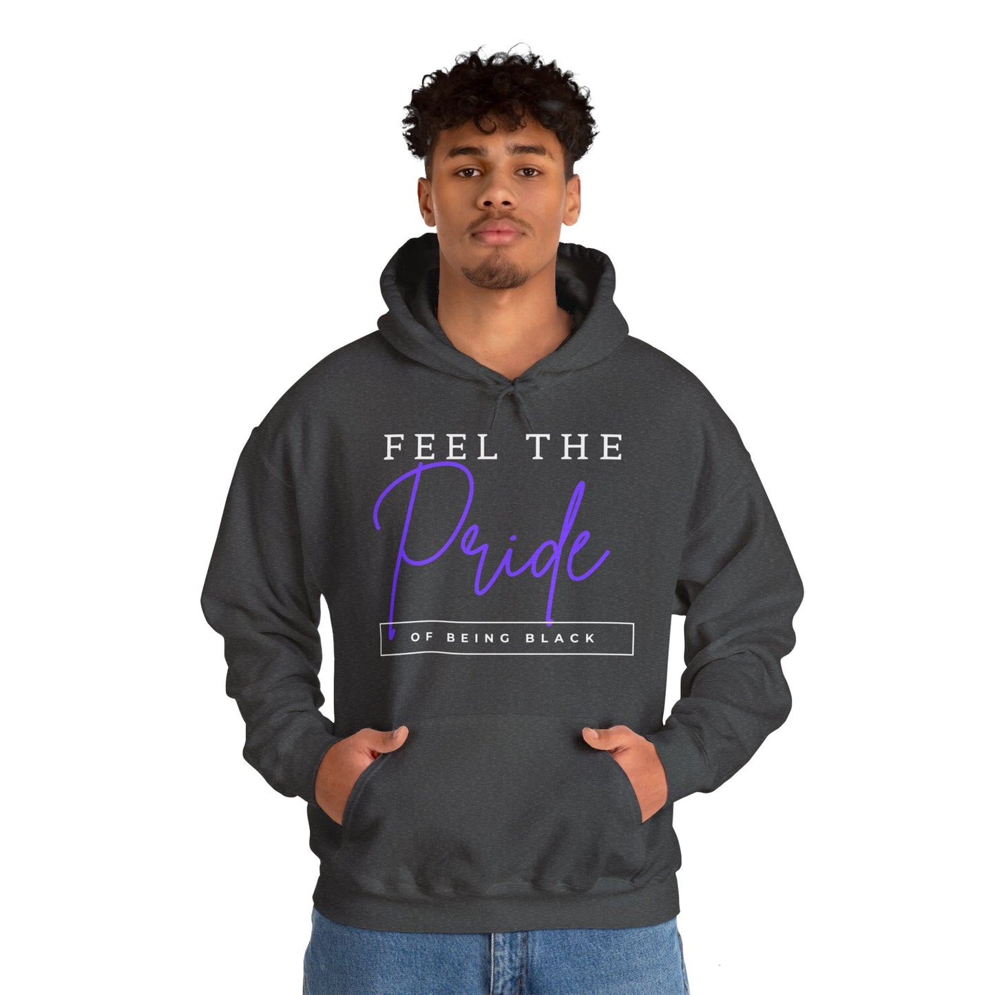 Feel The Pride of Being Black, white text, Hoodie