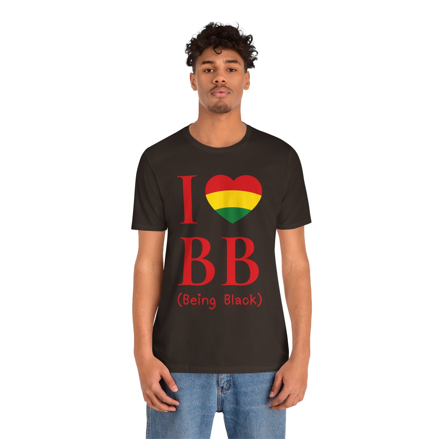 I Heart Being Black, red text, T-Shirt