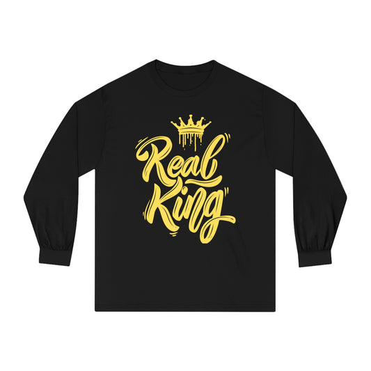 Real King, gold text, Classic Long Sleeve T-Shirt