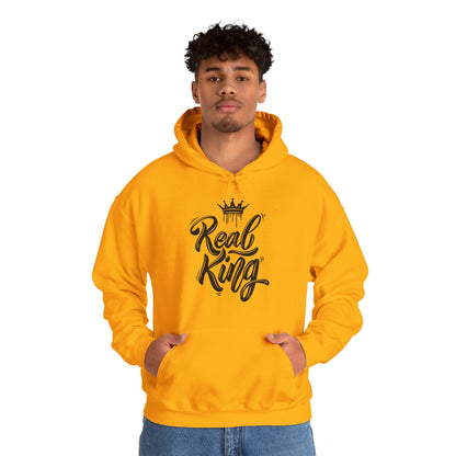 Real King, black text, Hoodie