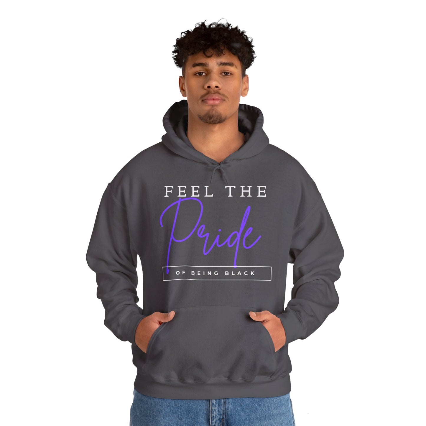 Feel The Pride of Being Black, white text, Hoodie