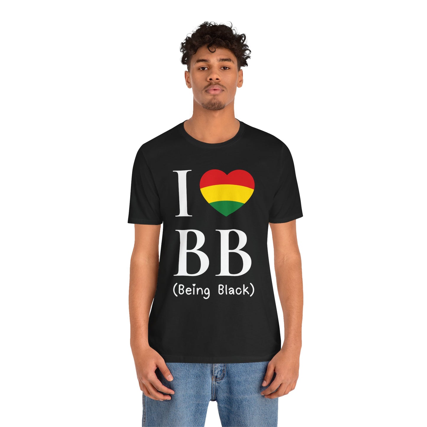 I Heart Being Black, white text, T-Shirt