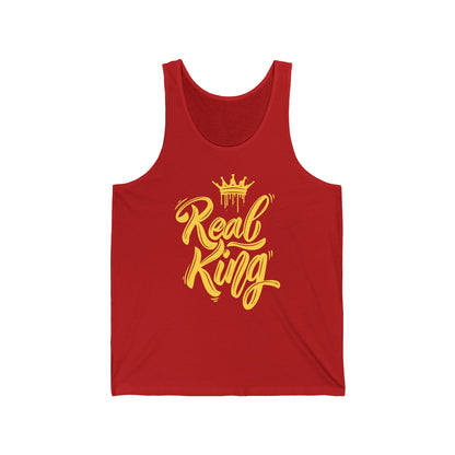 Real King, gold text, Tank Top