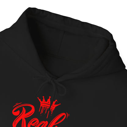 Real King, red text, Hoodie