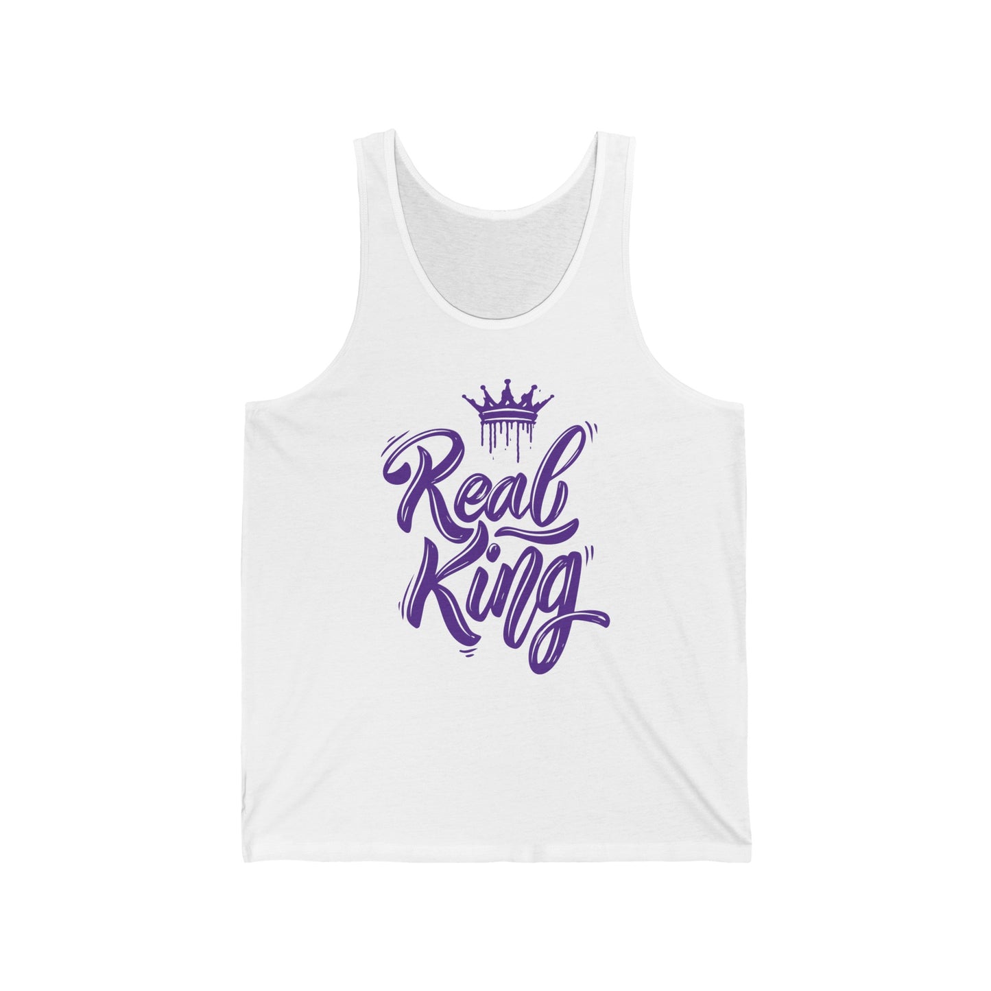 Real King, purple text, Tank Top