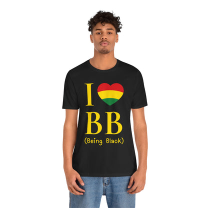 I Heart Being Black, gold text, T-Shirt