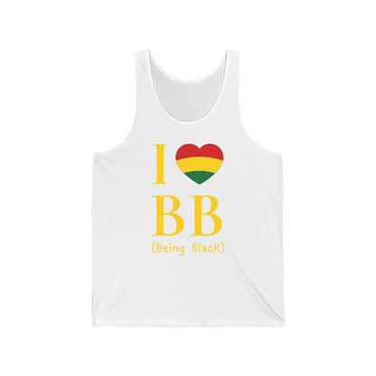 I Heart Being Black, gold text, Tank Top