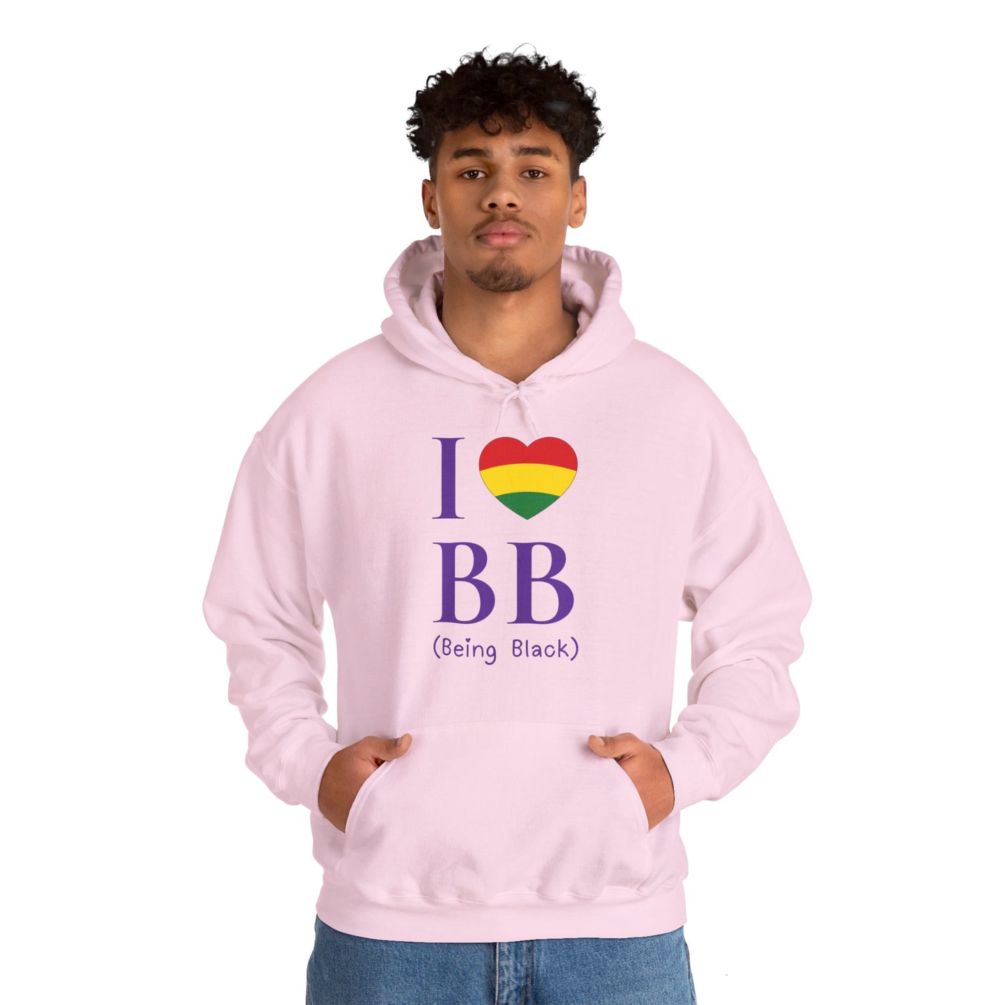 I Heart Being Black, purple text, Hoodie