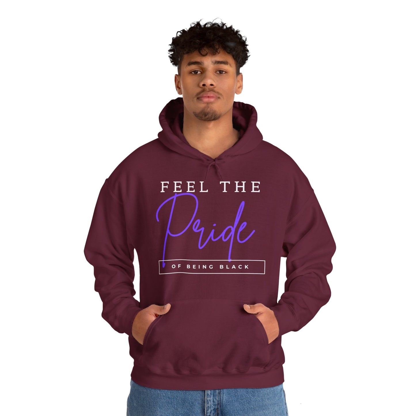 Feel The Pride of Being Black, white text, Hoodie