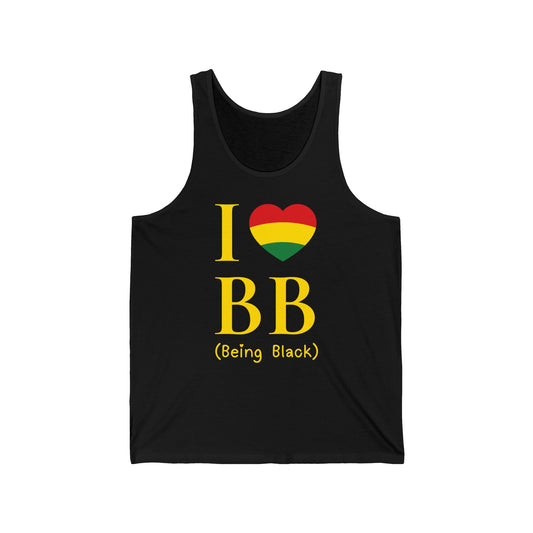 I Heart Being Black, gold text, Tank Top