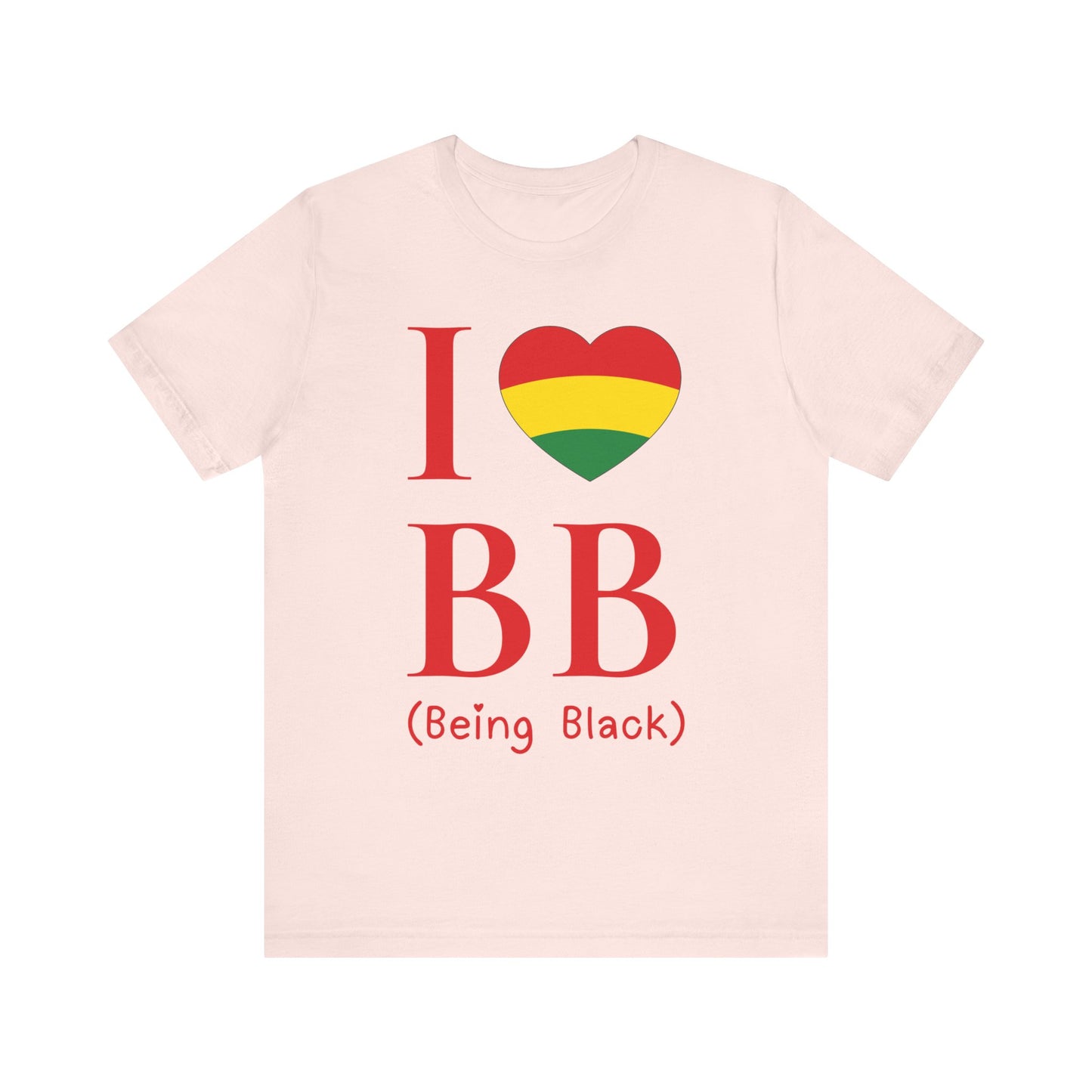 I Heart Being Black, red text, T-Shirt