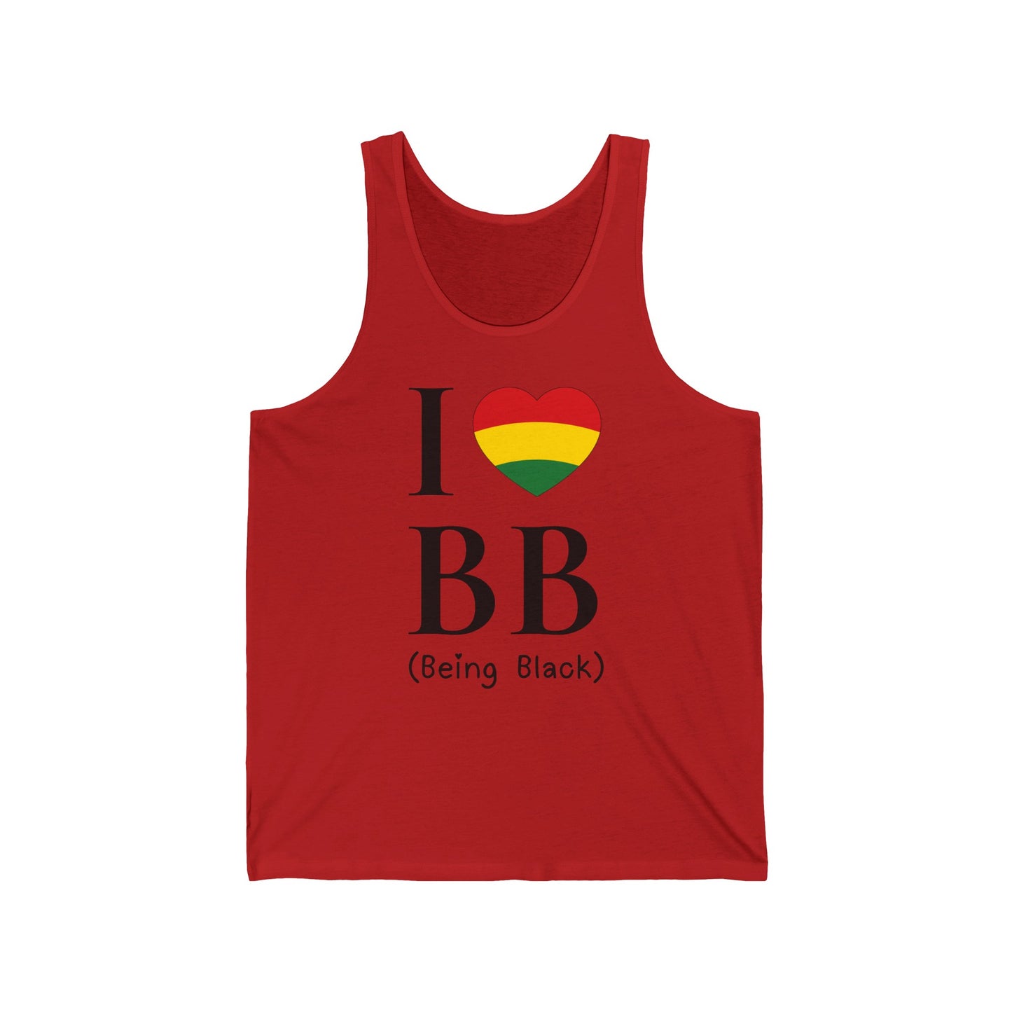 I Heart Being Black, black text, Tank Top