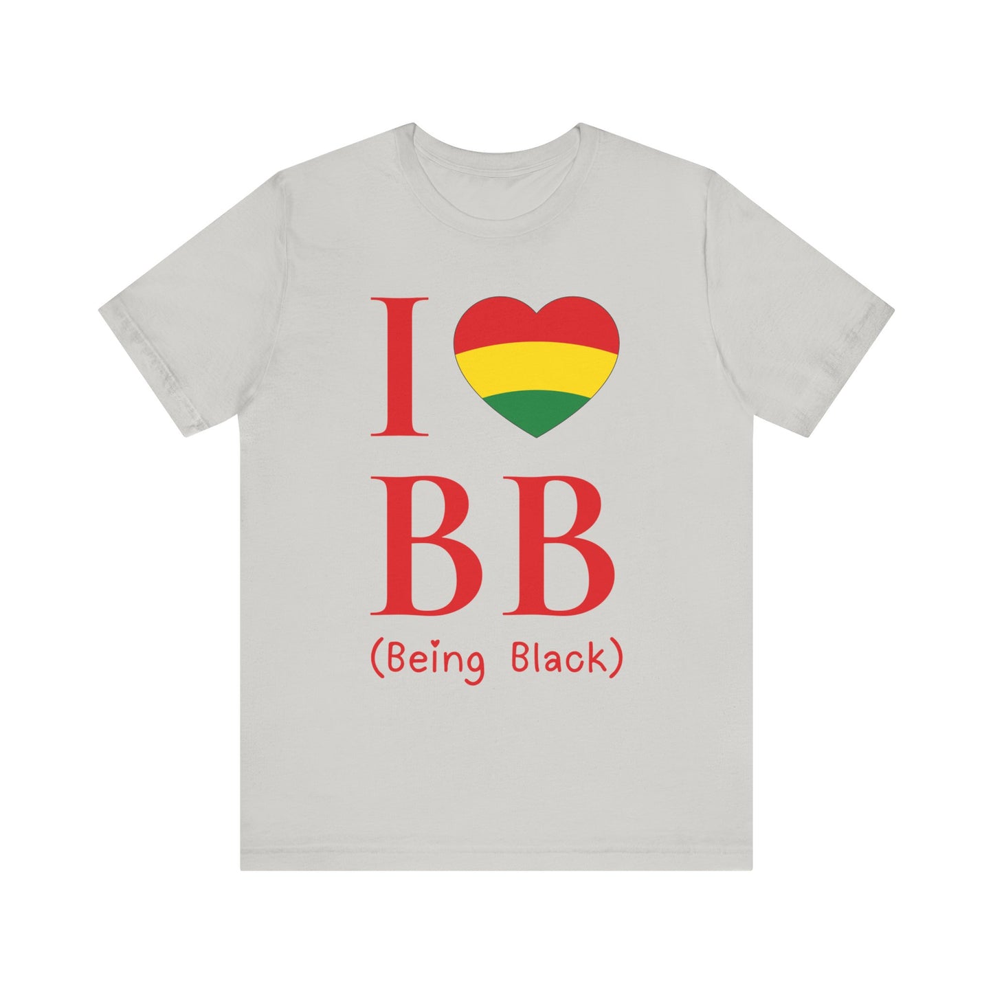 I Heart Being Black, red text, T-Shirt