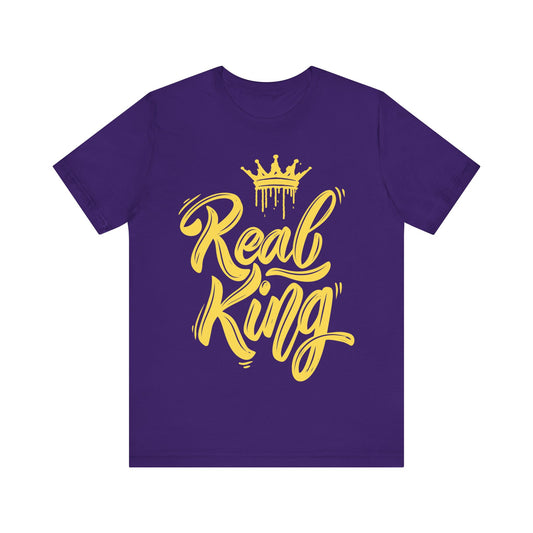 Real King, gold text, T-Shirt