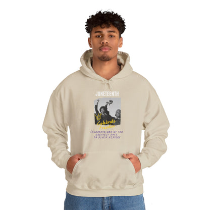 Juneteenth, Celebrate Freedom, white text, Hoodie