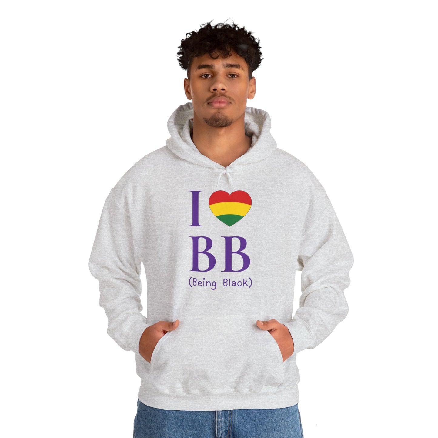 I Heart Being Black, purple text, Hoodie