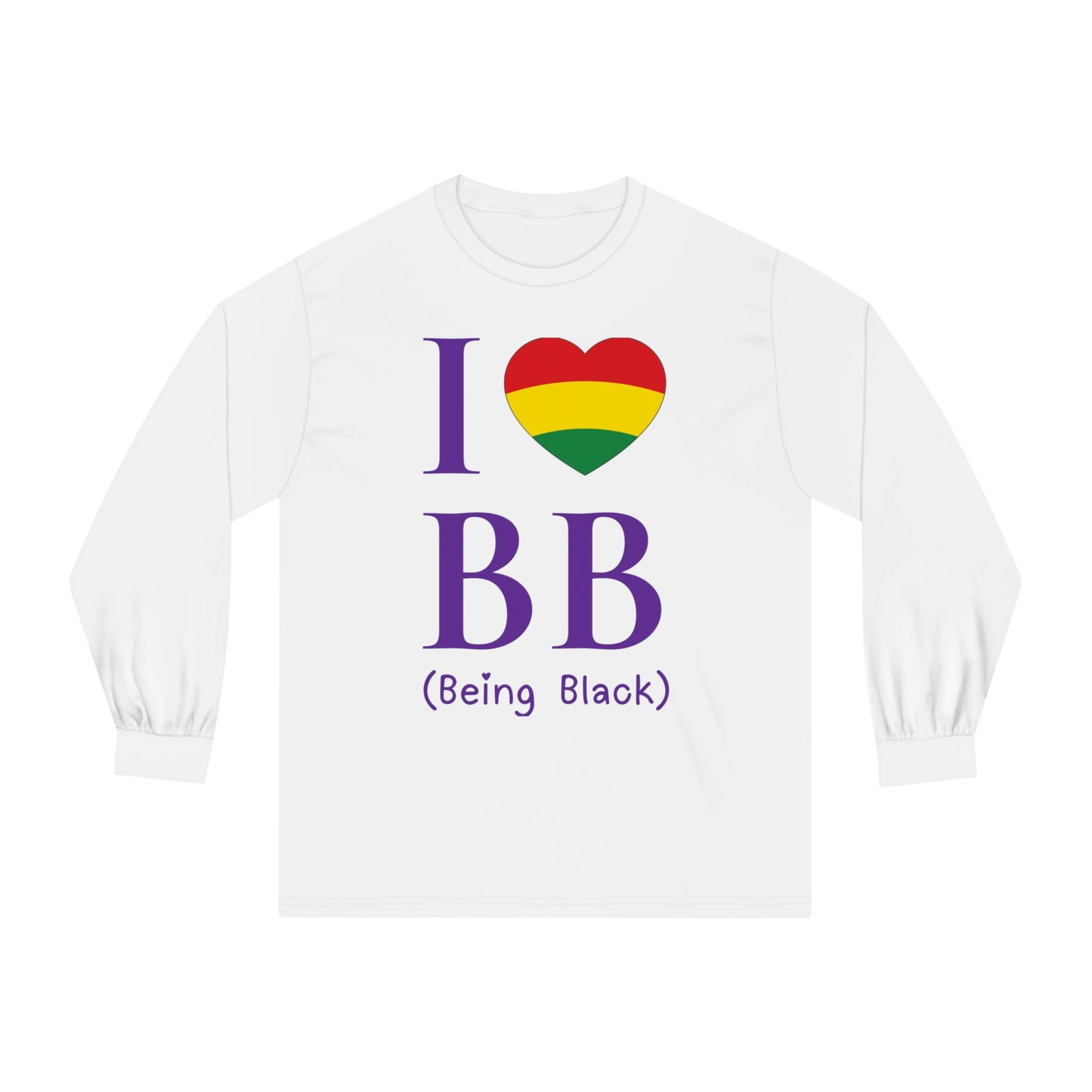 I Heart Being Black, purple text, Long Sleeve T-Shirt